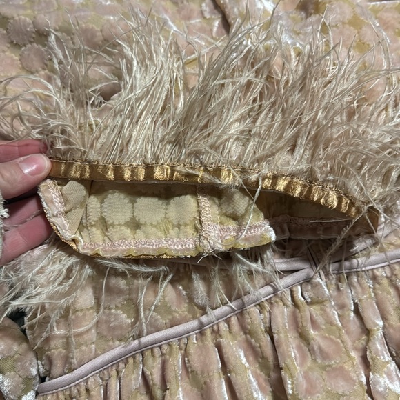 NWT 
Light cream velvet and feather dresss - Picture 3 of 3